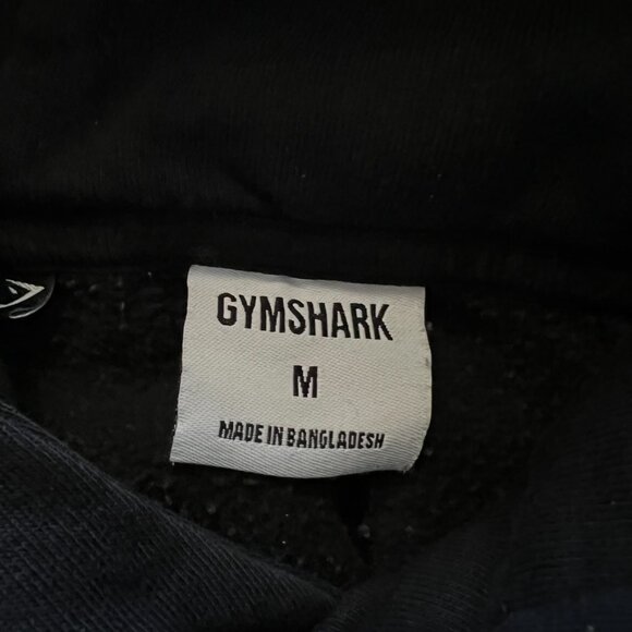 Gymshark Hoodie Men’s Medium Black Embroidered Pullover Workout Training - Picture 3 of 6